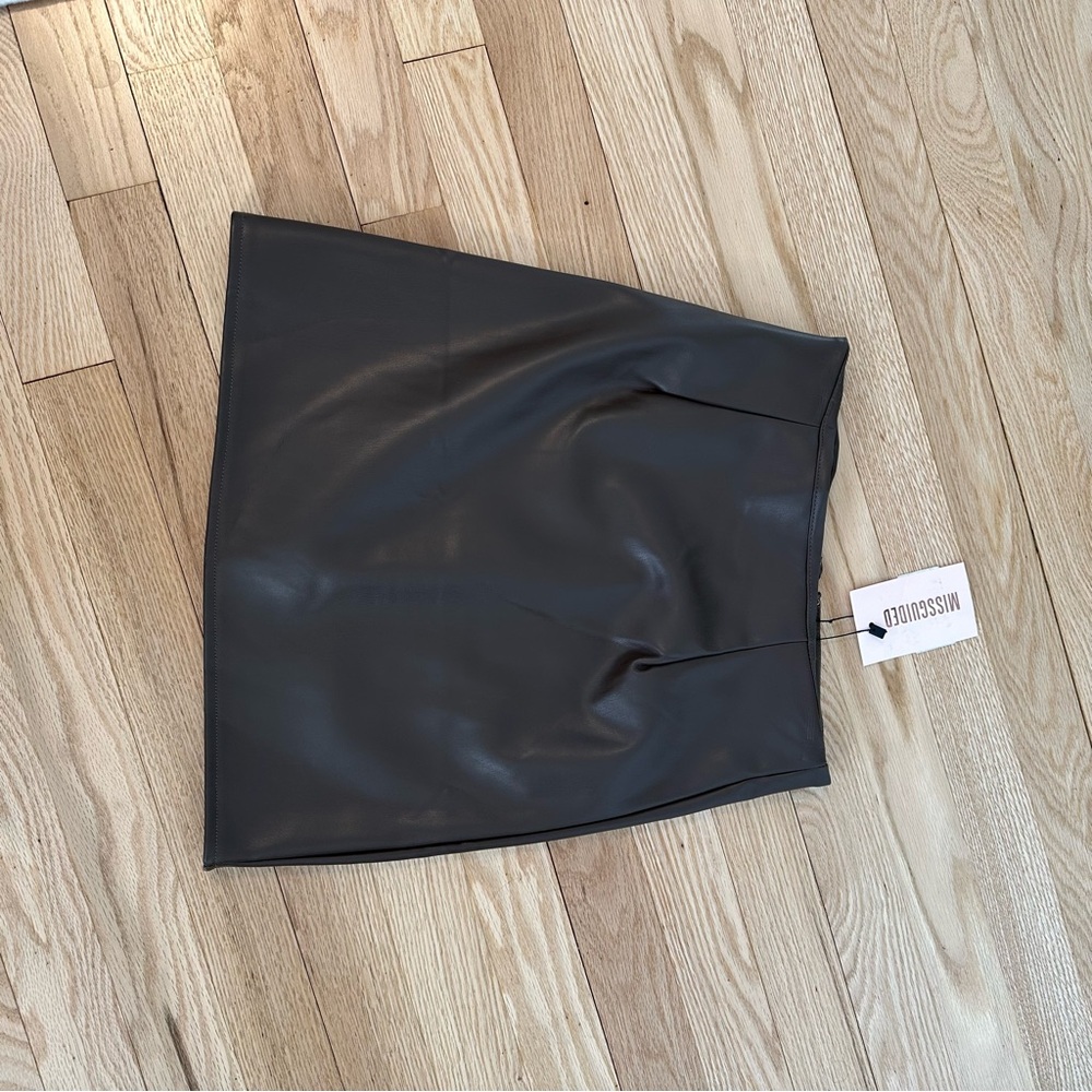 Missguided Black Faux Leather Skirt